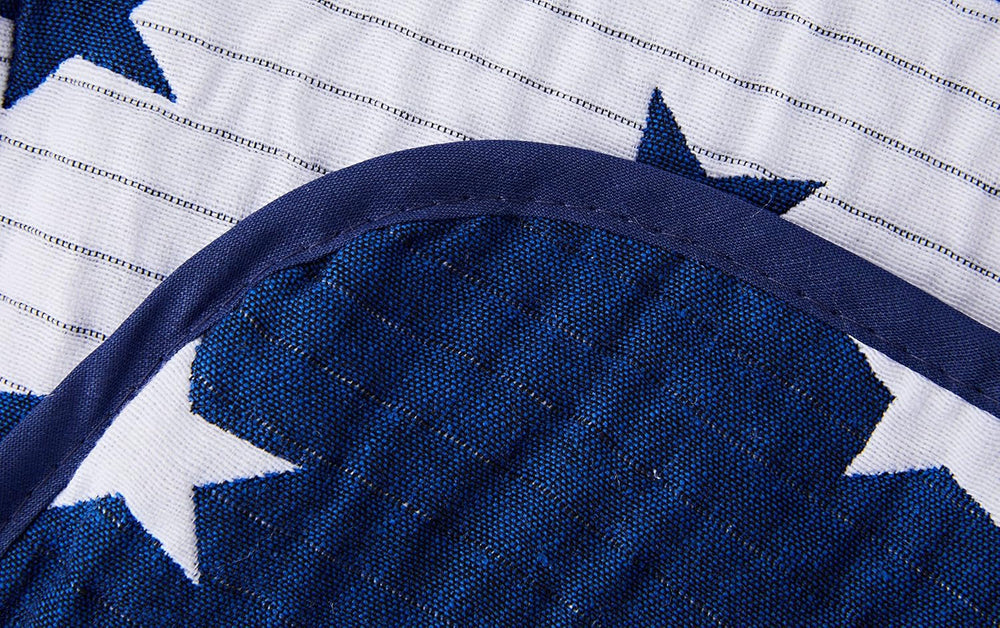 VIALMAN couvre-lit Sofia 10 lit king size | courtepointe étoile | taille de la couette 250 X 270 cm | couvre lit & jeté de canapé bleu marine Lits et Couvertures Besuche den VIALMAN-Store