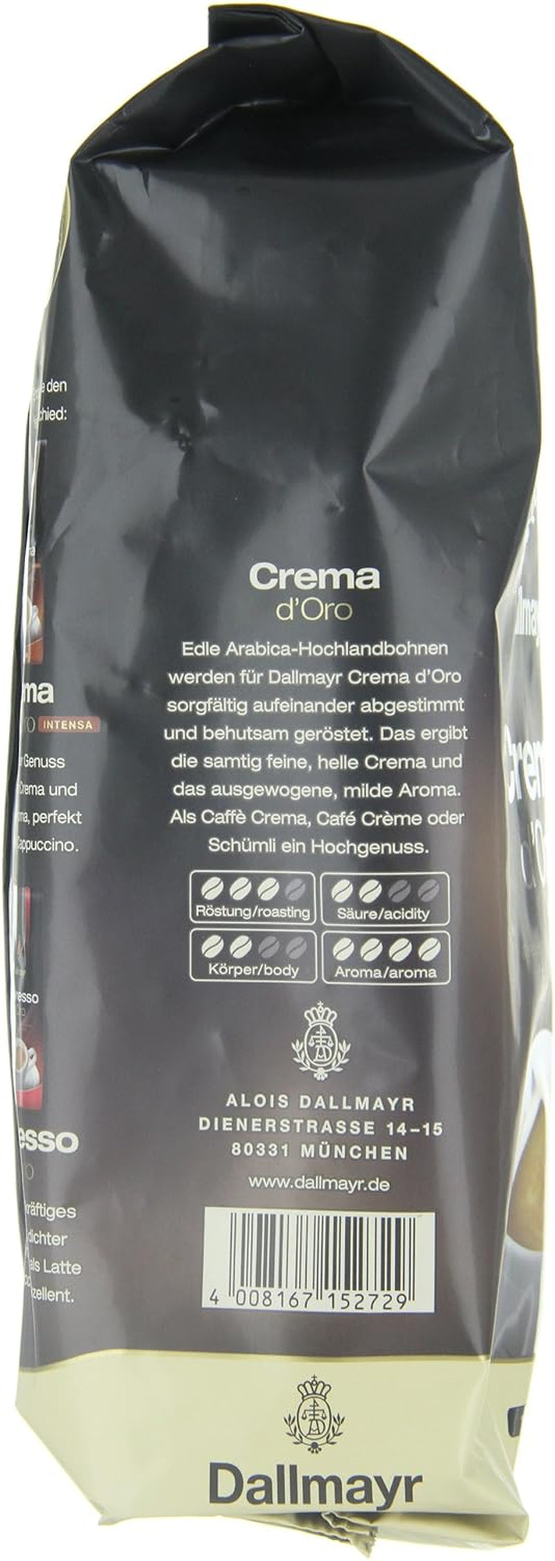 Crema d´Oro 1 000g Ganze Bohne Intenzität: 6/10
