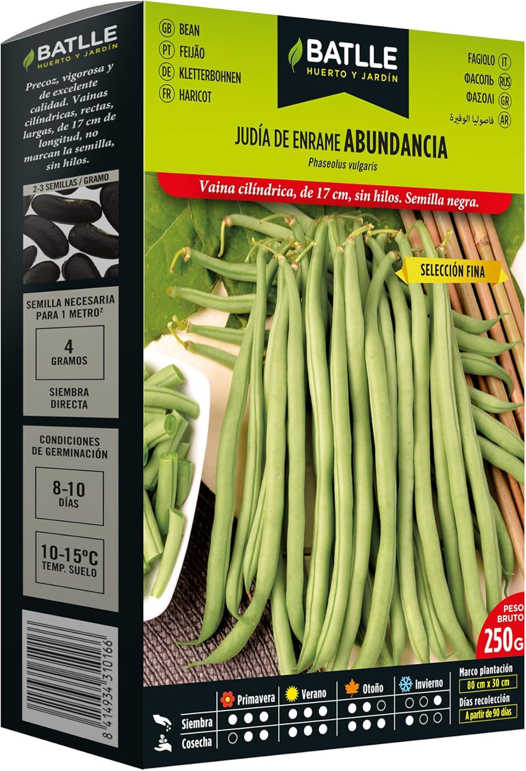 Batlle Gemüsesamen - Stangenbohne Garrofo (100G) Bohnenkerne