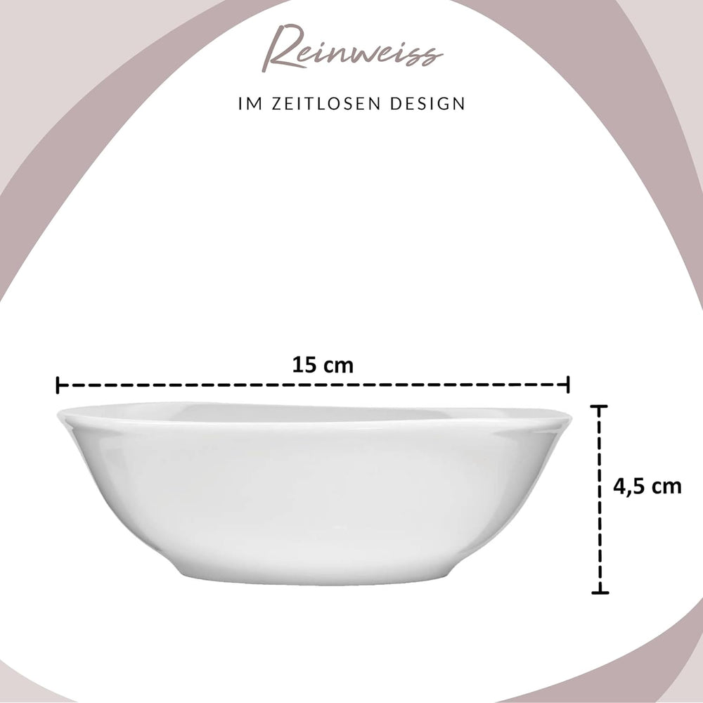 SANGER | Service de table Bilgola blanc, service de table en porcelaine 24 pièces pour 6 personnes, assiettes carrées, assiettes à dîner | LA COLLECTION PREMIUM