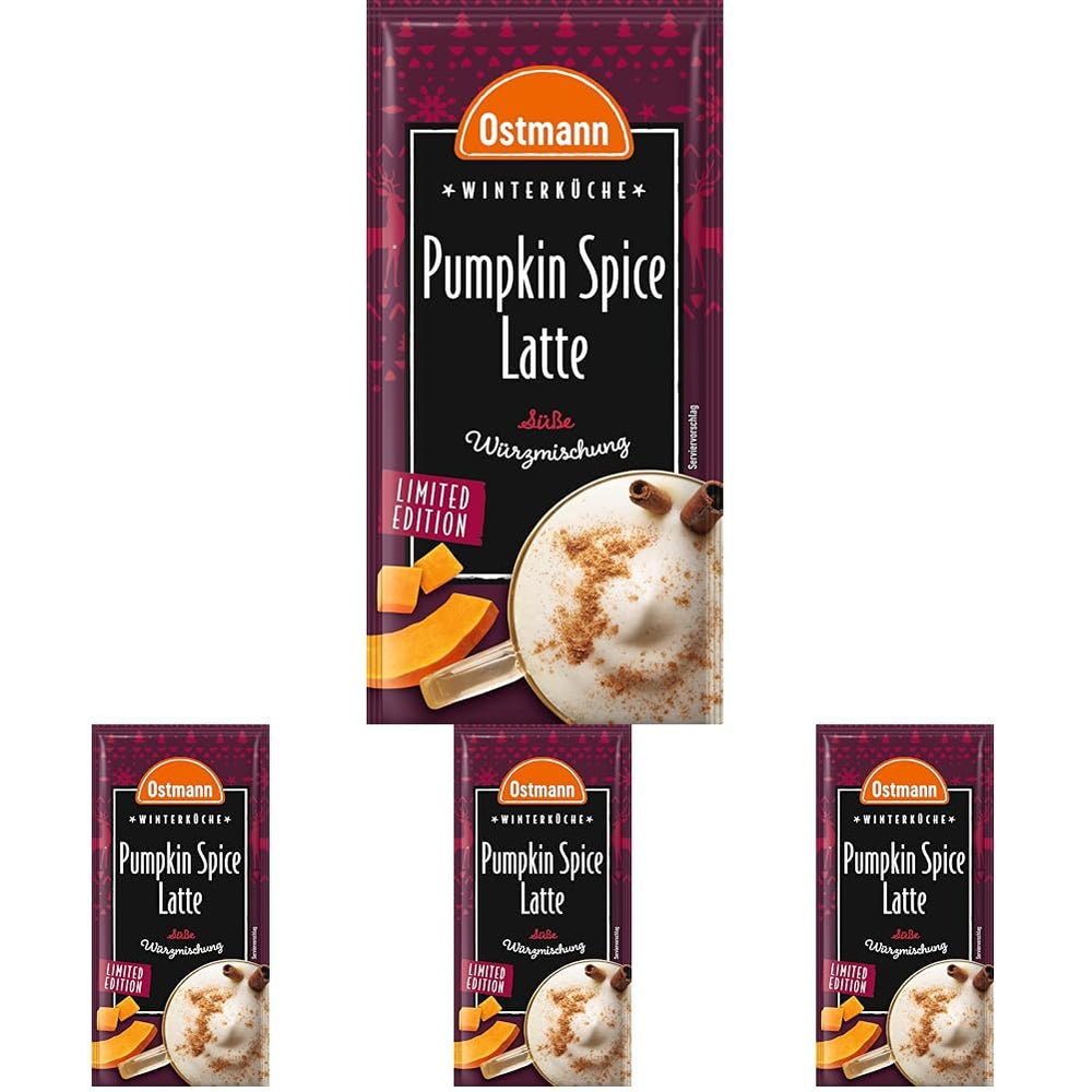 Ostmann Gewürze – Pumpkin Spice Latte Würzmischung, zum Einrühren in Milch mit Kaffee ou Espresso, mit Kürbispulver, 16 g im Beutel (Verpackungsdesign kann abweichen)