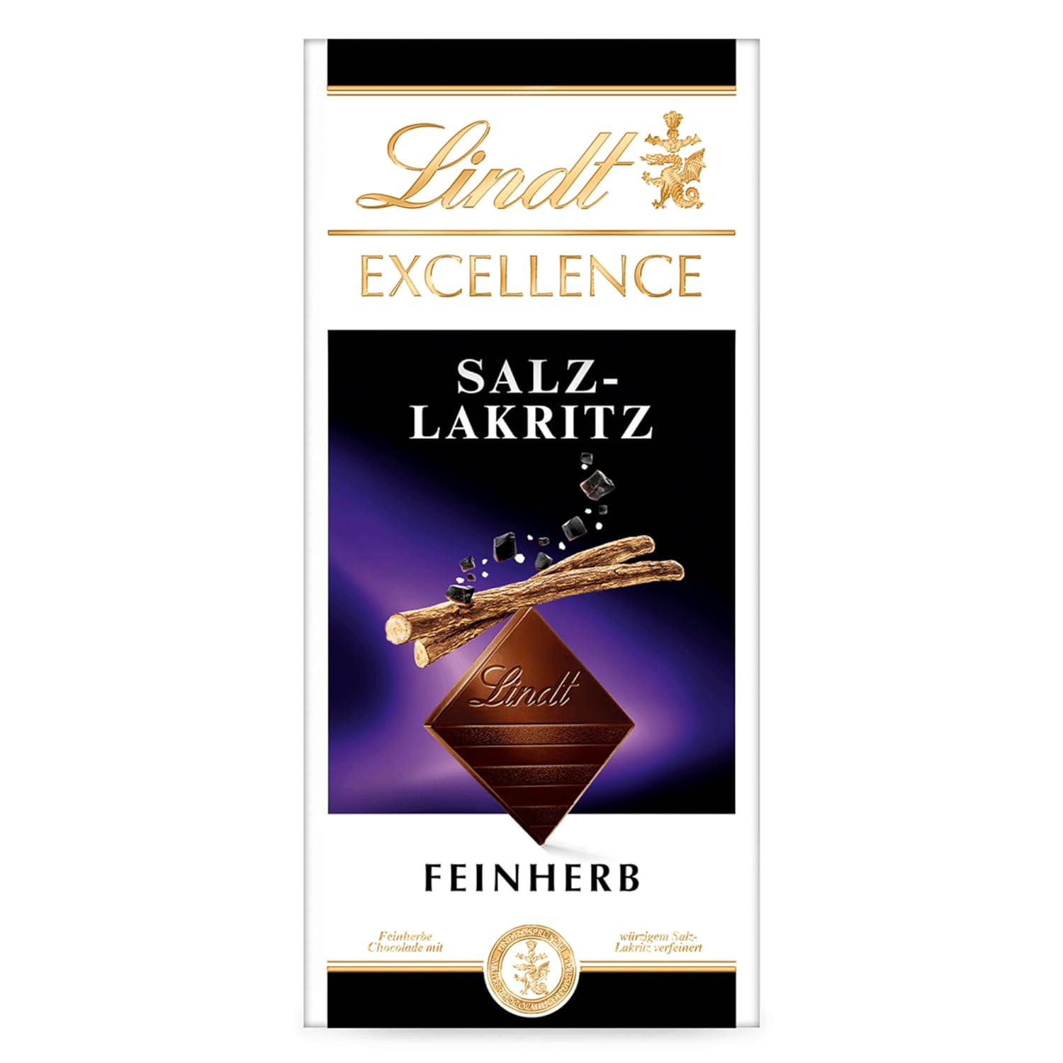 Lindt Excellence Bois Salé Doux - Barre de Chocolat Noir 100g - Goût Intense de Cacao