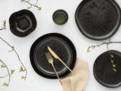 CreaTable, 21249, série Natura Organic RUSTY, service de table 12 pièces pour 4 personnes, service d'assiettes en porcelaine, passe au lave-vaisselle et au micro-ondes, fabriqué en Europe