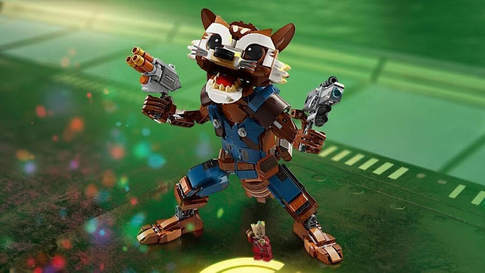 LEGO Marvel Rocket & Baby Groot, jucărie construibilă de supererou pentru copii din Gardienii Galaxiei de la Marvel Studios, figură pentru jocuri de rol, cadou pentru băieți și fete de la 10 ani 76282 Seturi de constructie Besuche den LEGO-Store