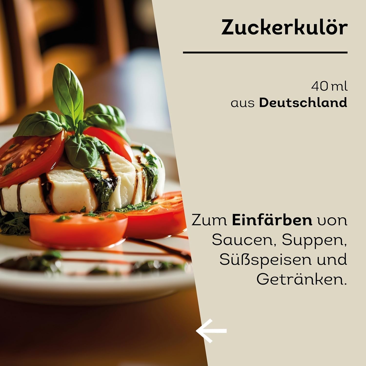 Colorant Caramel Küper Gourmet – 40 ml – Colorant alimentaire liquide marron – Colorant caramel pour sauces, vinaigrettes ou sauces sucrées – Colorant sucre noir