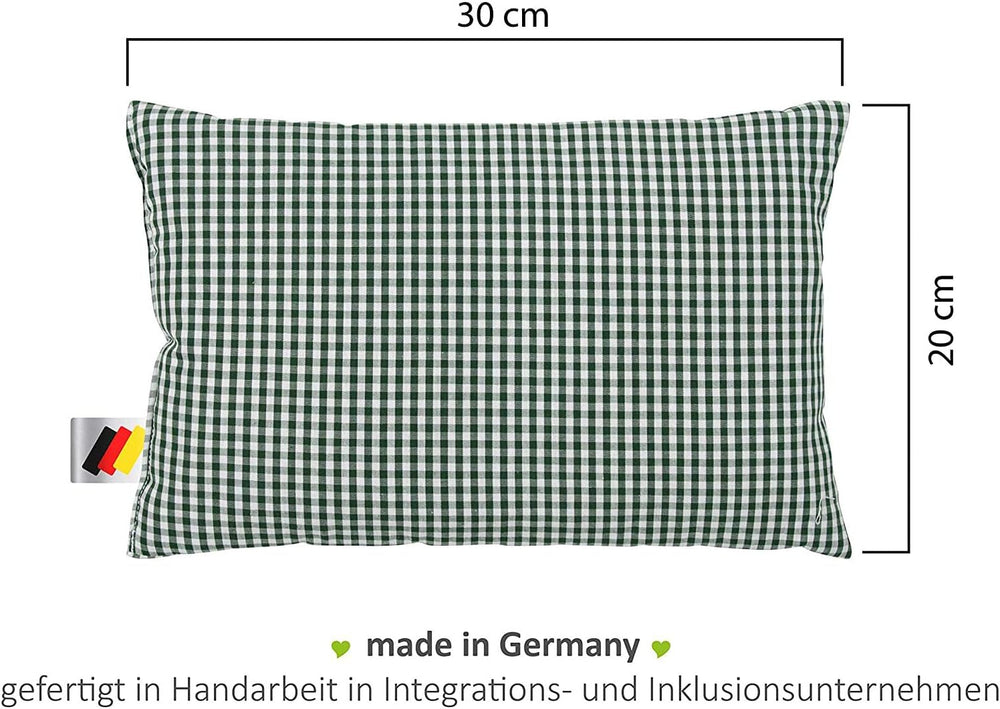 Gözze - Oreiller parfumé aux herbes, remplissage de mélange d'herbes 200G, housse 100% coton, 30 X 20 cm - Plaid Green Naty Shop Oreillers standards