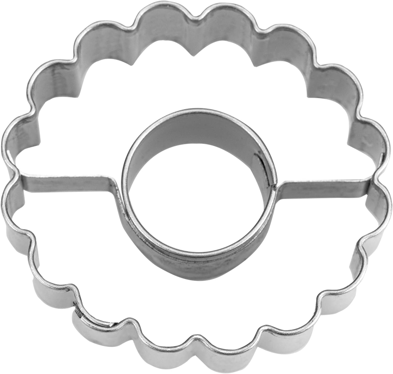 Staedter Linzer moule à biscuits rond, ø 4 cm/H 1,5 cm, ondulé, argent