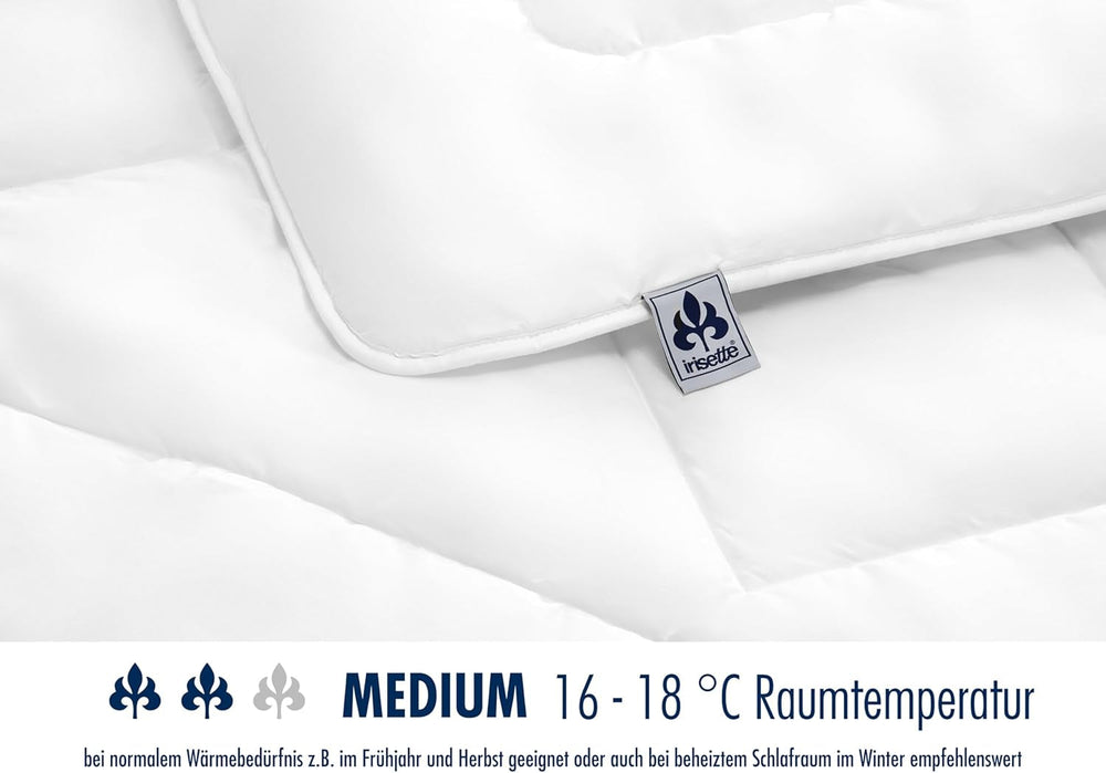 Couette Irisette Noblesse toutes saisons - Fabriquée en Allemagne - Couette avec housse pur coton, 135 X 200 Cm, certifiée Öko-Tex Couettes et couettes Naty Shop