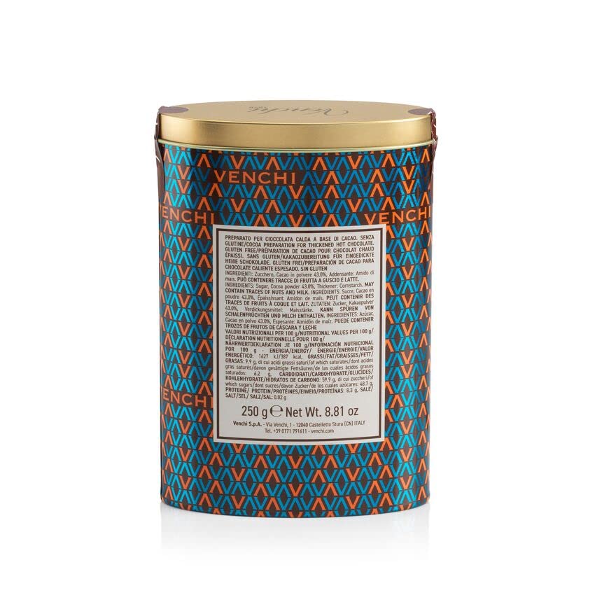 Venchi - Mélange pour chocolat chaud - Cacao en poudre, 250 grammes - Sans gluten Naty Shop