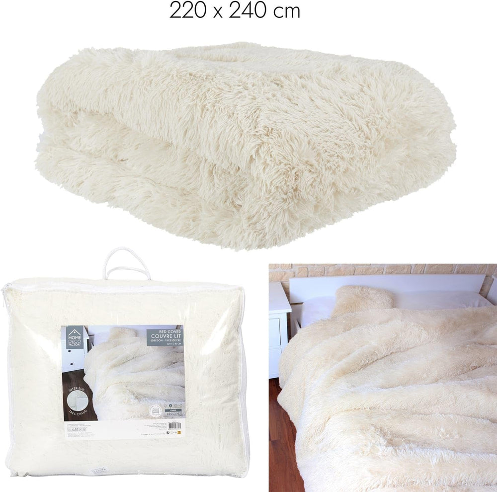 HOME DECO FACTORY Couette à poils longs, 220Cm X 240Cm, beige Couettes et couettes Naty Shop