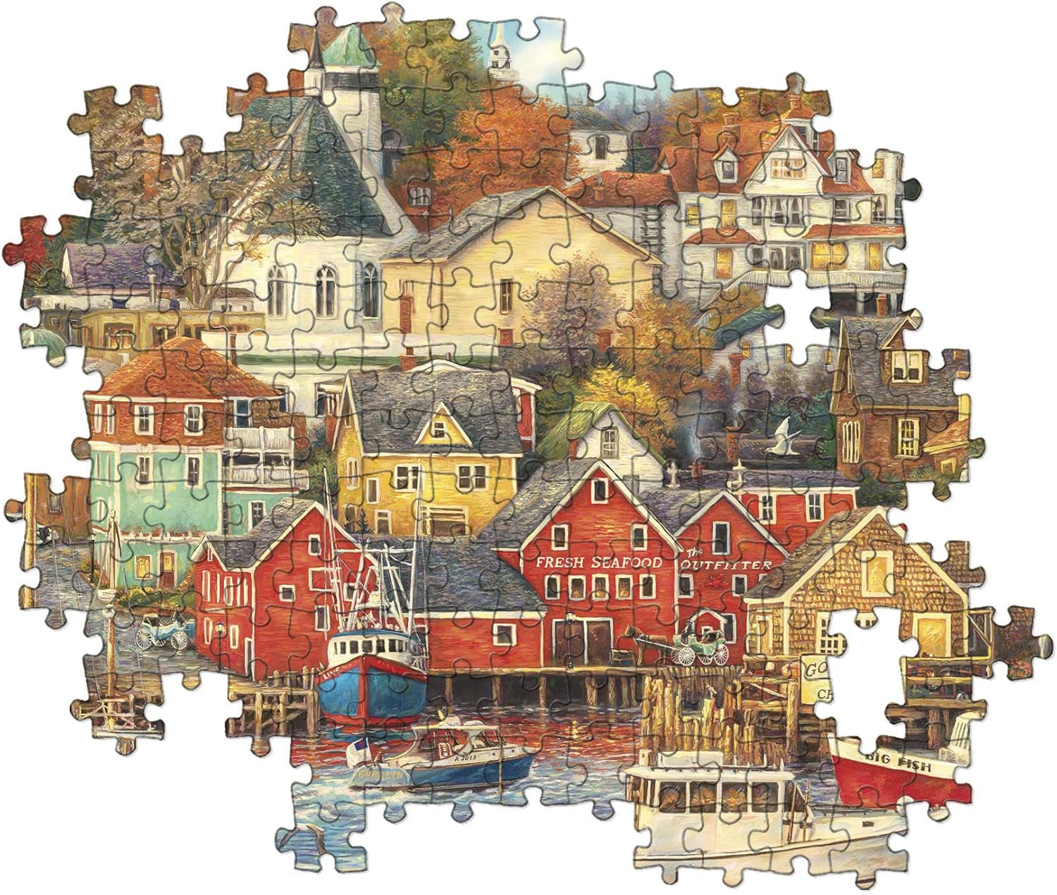 Clementoni - 31685 Collection Puzzle - Good Times Harbor - Puzzle 1500 pièces à partir de 14 ans, puzzle adulte avec objets cachés, jeu d'adresse pour toute la famille, Medium Puzzle Naty Shop