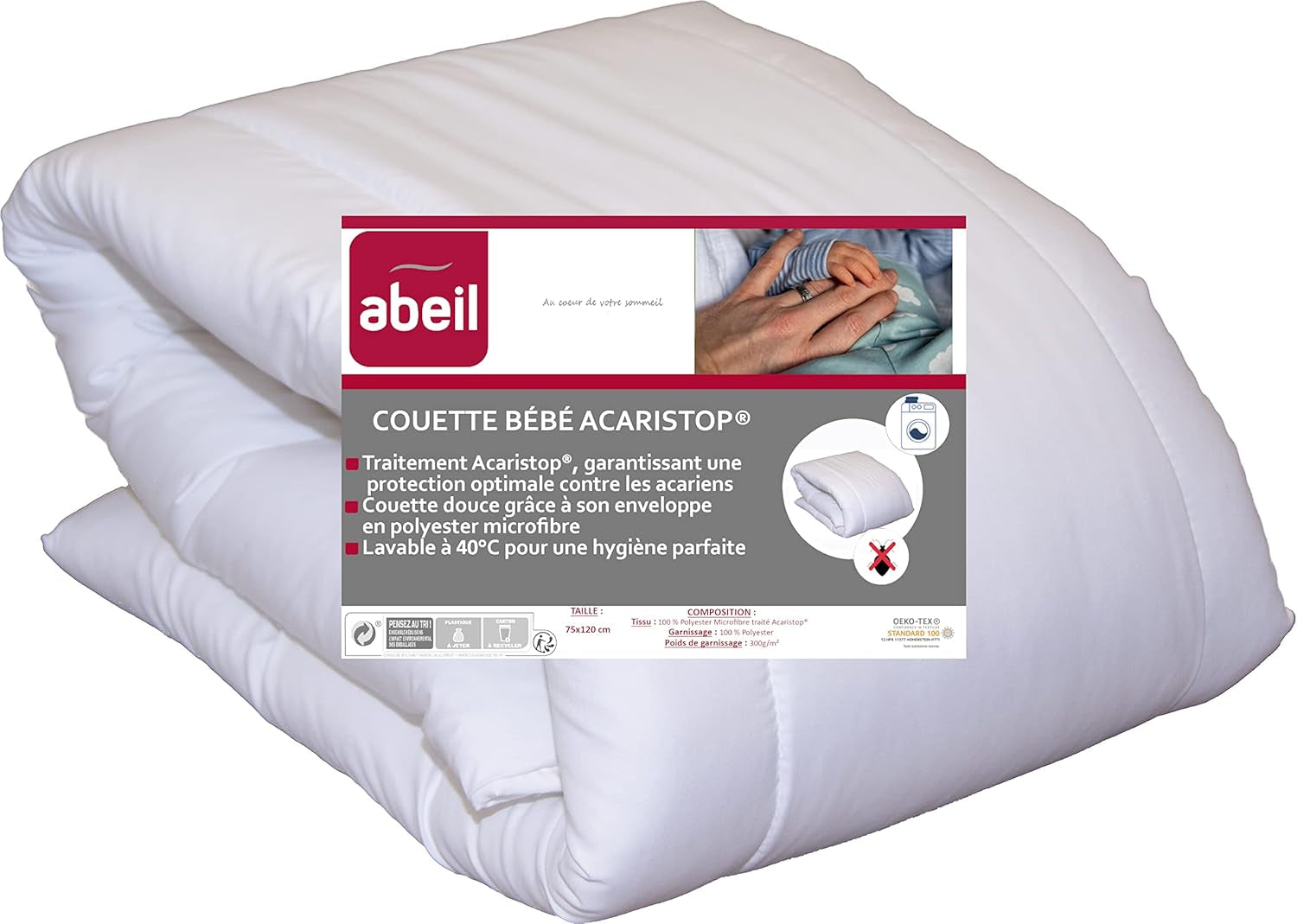 Housse de couette Acaristop Avec effet anti acariens et antibactérien, blanc, 240 X 260 cm Naty Shop couettes et couettes 75X120 Cm (Lot de 1)