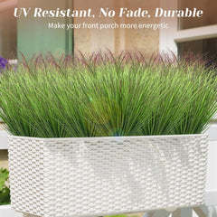 Künstliche Graspflanzen, Künstliche Sträucher, Weizengras, Künstliche Hohe Pflanzen Für Outdoor-Dekoration, Grüne Stiele, Unkraut Für Zimmer, Innenbereich, Heimdekoration (Grün-Roter Schwanz), 40