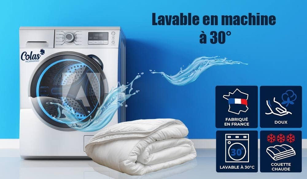 Couette 240 X 220 Cm | Coton biologique et laine mérinos | Chaud Lavable en machine à 30 °C Couettes et couettes Naty Shop