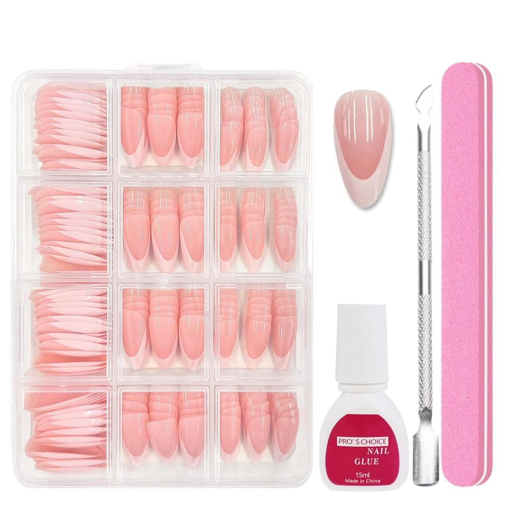 240 Stück Falsche Nägel Tips Set - Französisch Falsche Nägel Zum Aufkleben - Künstliche Nägel Medium Quadrat Ballerina Nail Art Manicure Fake Nails Für Damen Und Frauen (French Medium Ballerina)