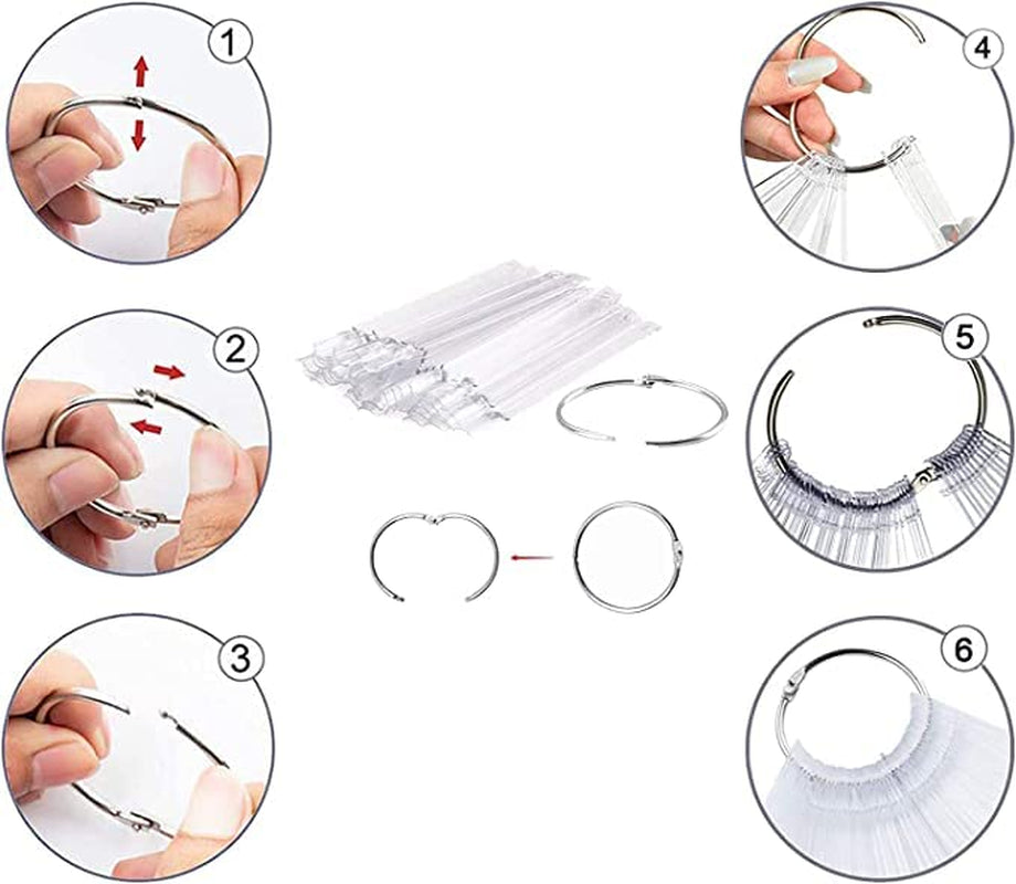 Présentoir à ongles, 40 bâtons de vernis à ongles artificiels, capsules, éventail pratique, nail art