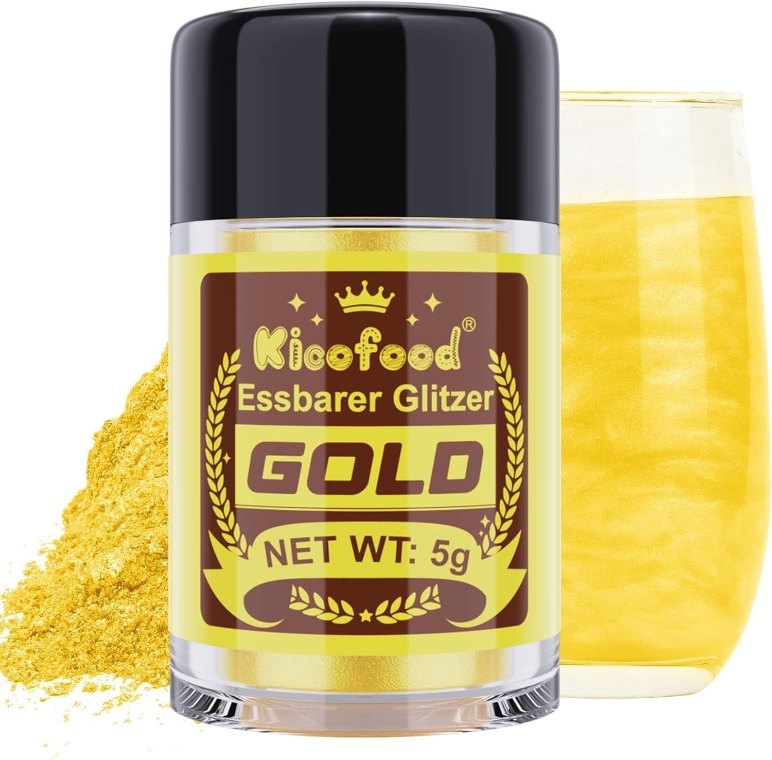 Kicofood, paillettes comestibles, 5 grammes, diverses couleurs Glitter Naty Shop Audiou