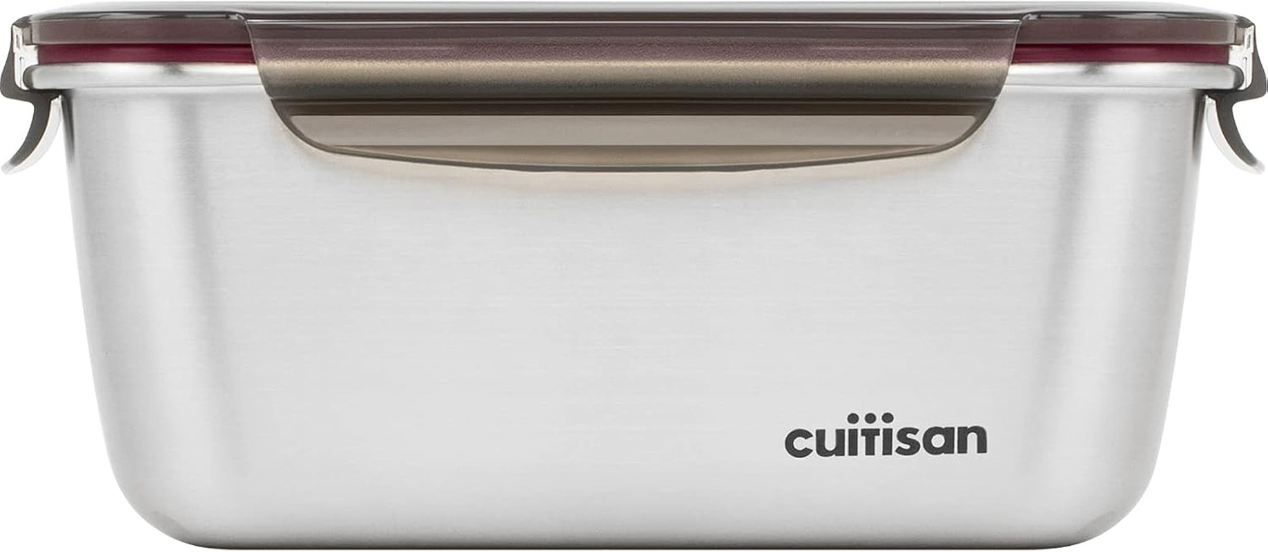 CANDL Cuitisan (Flora) Pot de conservation des aliments en acier inoxydable avec couvercle à clip, rectangulaire, adapté au micro-ondes + four, pot de conservation, EC7-SS10 2800 ml Naty Shop Boîtes de conservation des aliments 22,0 cm x 15,7 cm x 9,5 cm / 1800 ml