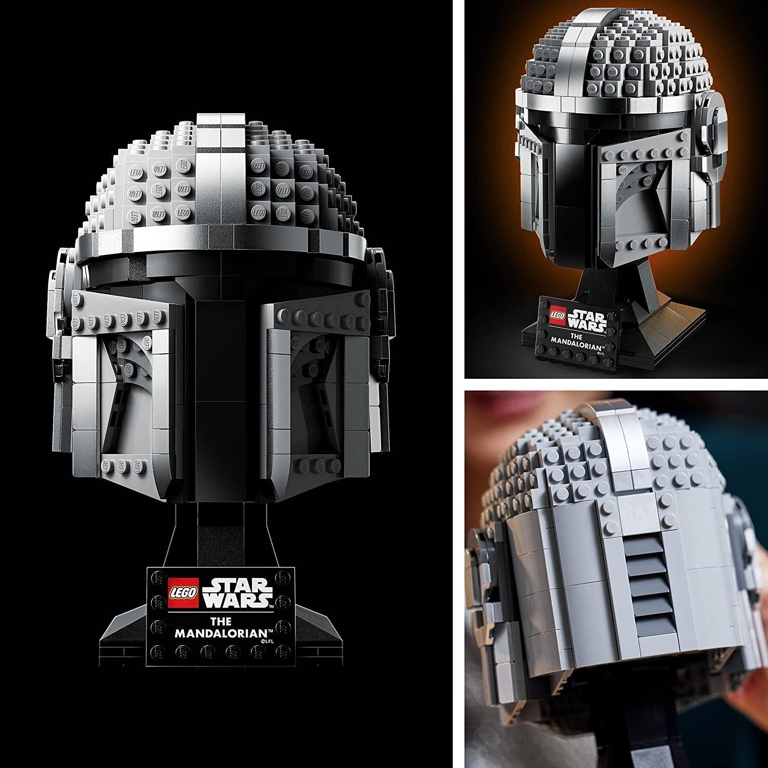 Modèle de casque mandalorien LEGO Star Wars, collection de décoration de chambre et un merveilleux cadeau pour adultes, kit, hommes, femmes, mère, père, idée cadeau de collection 75328 Jeux de construction Besuche den LEGO-Store