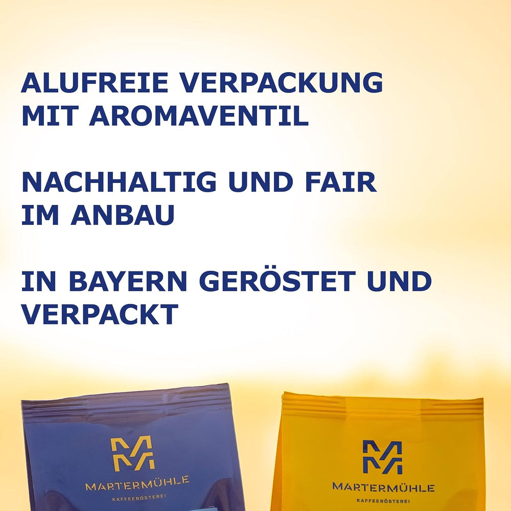 Martermühle coffret d'échantillons de café en grains 3x250g force légère/moyenne I Arabica I Grains de café entiers légèrement torréfiés, faible acidité (39/46/529)