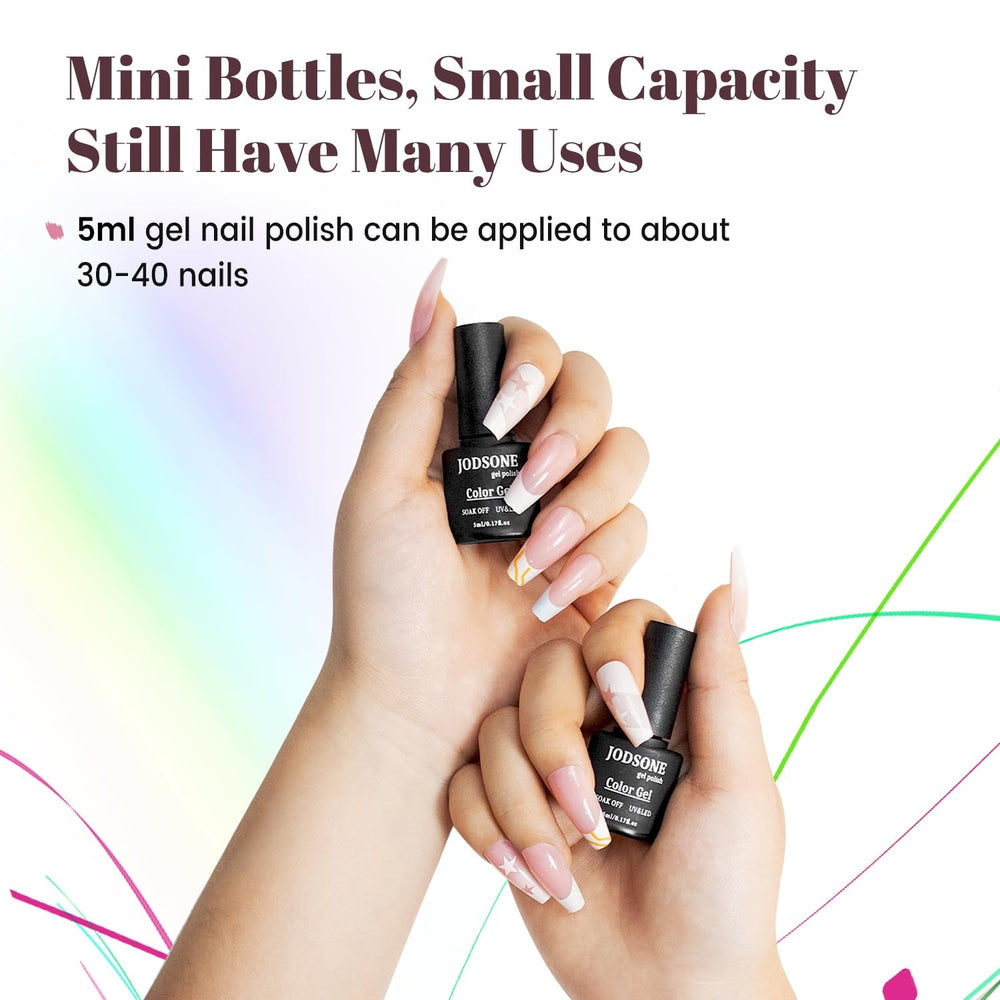 JODSONE 36-Teiliges Gel-Nagellack-Set, 32 Farben, Gel-Nagellack-Set, Basislack, Glänzend, Matt Und Glitzernder Decklack, Naillack-Set, Grün, Blau, Rot, Rosa, Kollektion, Geschenke Für Frauen