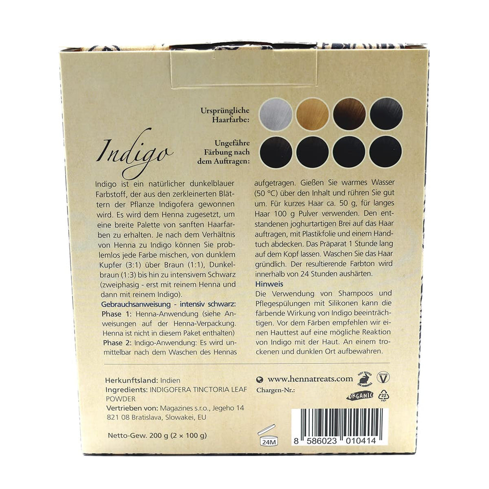 Indigo - Noir - Coloration naturelle - Poudre - 200g Teinture cheveux Naty Shop