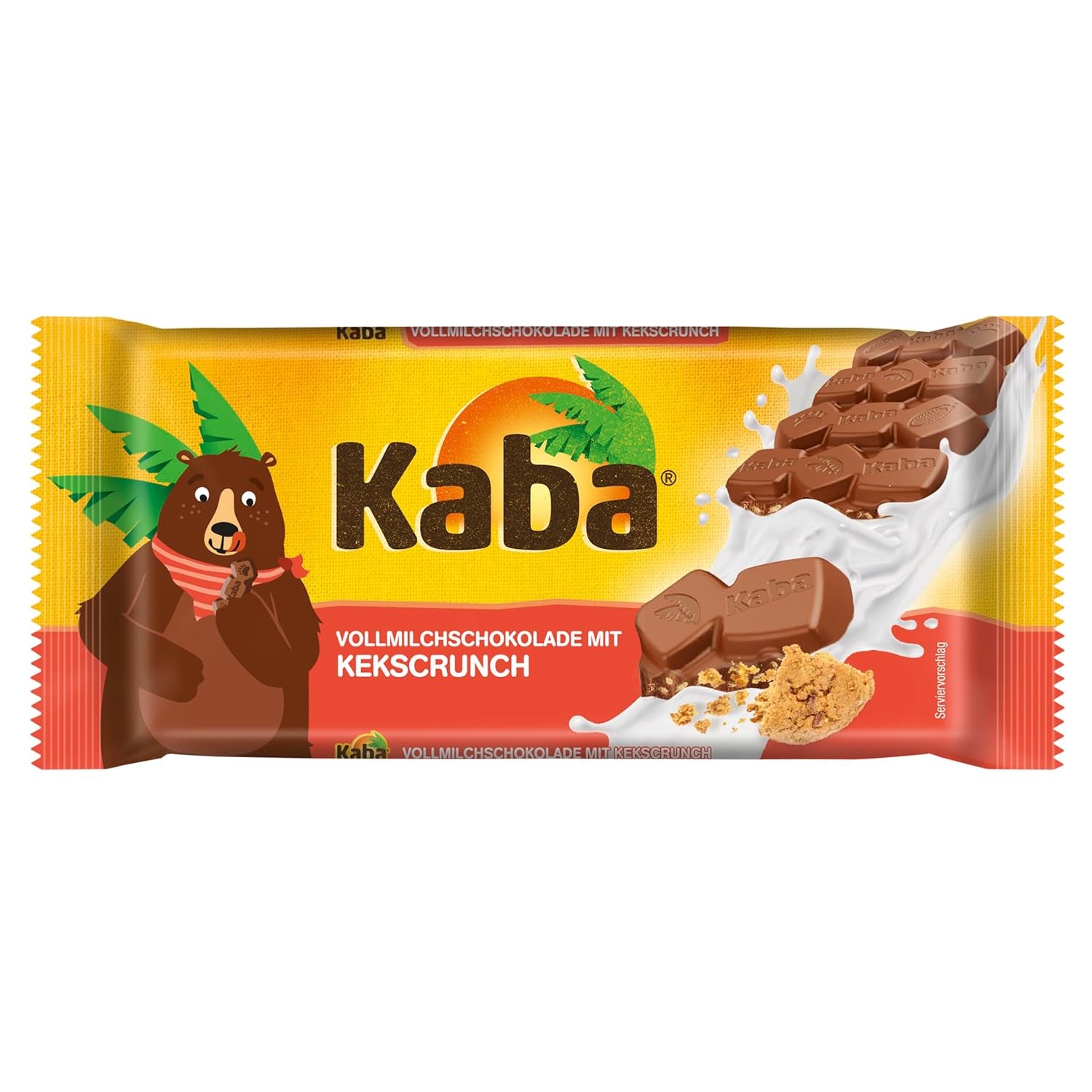 Chocolat au lait entier et crème de lait Kaba, tablette de chocolat fourrée, barre 90g, chocolat fondant à la crème de lait légère et saveur originale Kaba