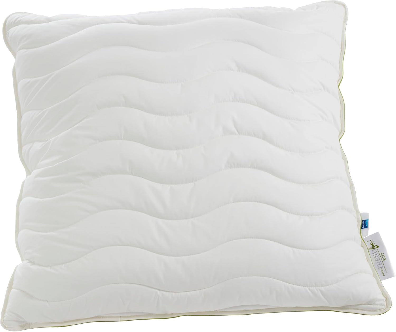 Oreiller Badenia Trendline Eco Aerelle Bleu 80 X 80 Cm, blanc, certifié Oeko-Tex, produit selon la norme de qualité allemande Oreillers standard Naty Shop