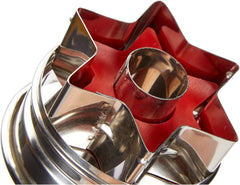 Städter 966322 Moule à biscuits avec éjecteur, Étoile extérieure, Acier inoxydable, Argent/Rouge, 4,8 x 4,8 x 4,8 cm