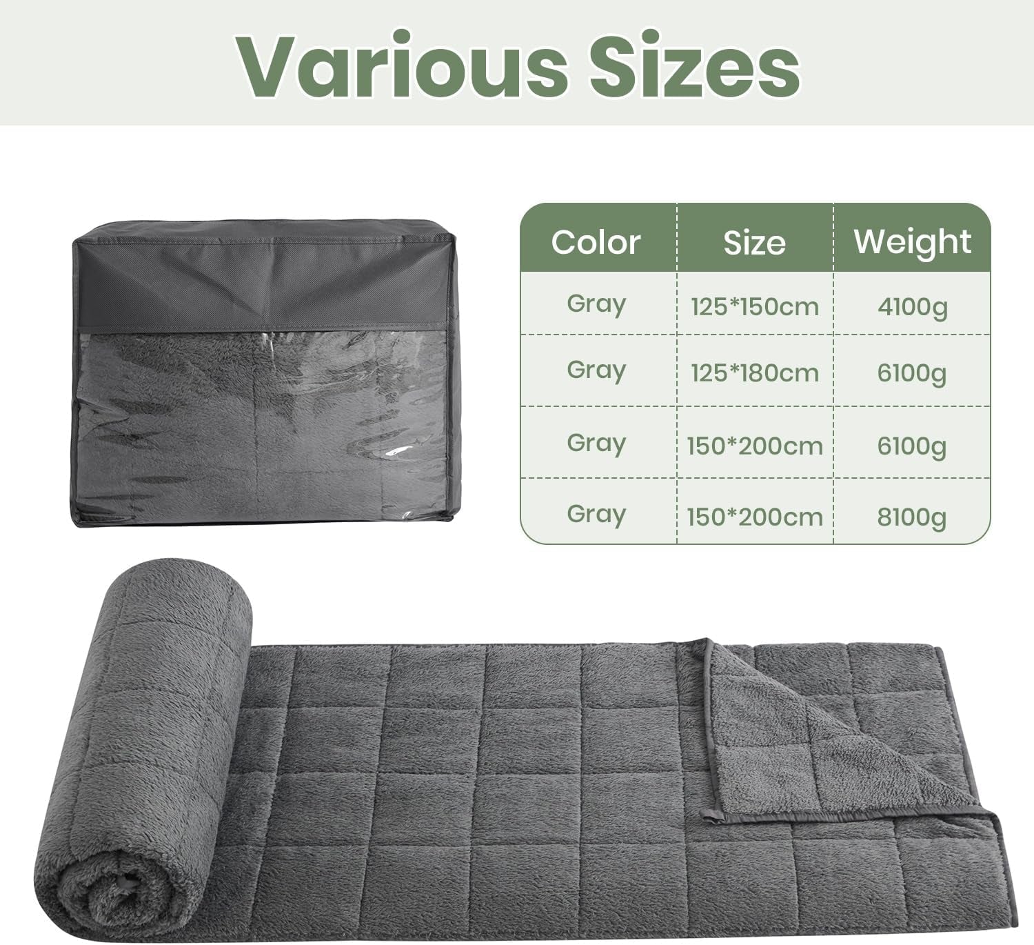 Couverture lestée 8 kg Couverture lestée Couverture lourde pour dormir adultes Gris 150 x 200 cm Couverture lestée Couverture lestée Couverture de vie moelleuse Good Nite Lits et couvertures