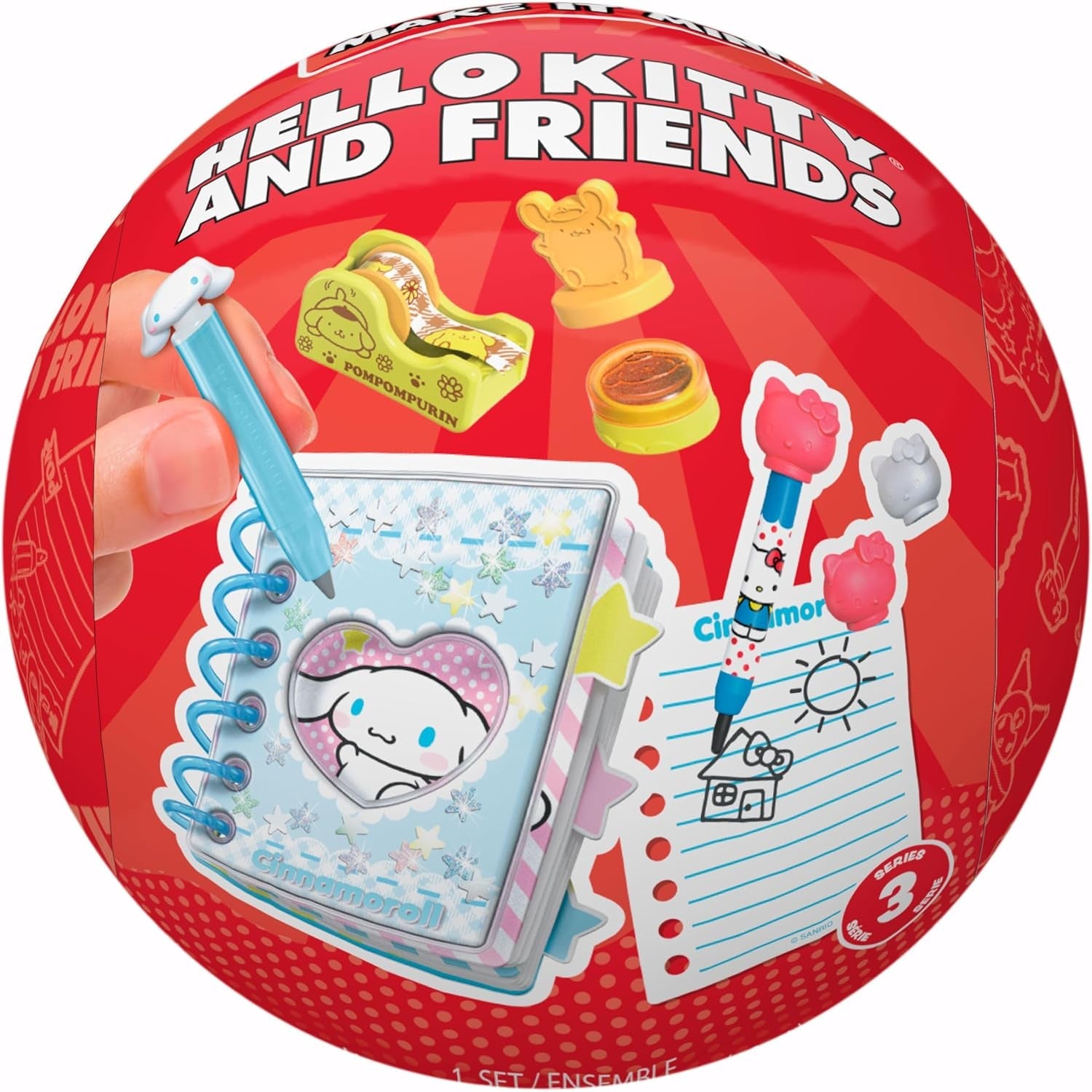MGA's Miniverse Make It Mini Hello Kitty and Friends Serie 3 – Mini-Sammlerstücke, Sanrio, Retro-Schreibwaren-Nachbildungen, Basteln, DIY, für Sammler und Kinder ab 8 Jahren