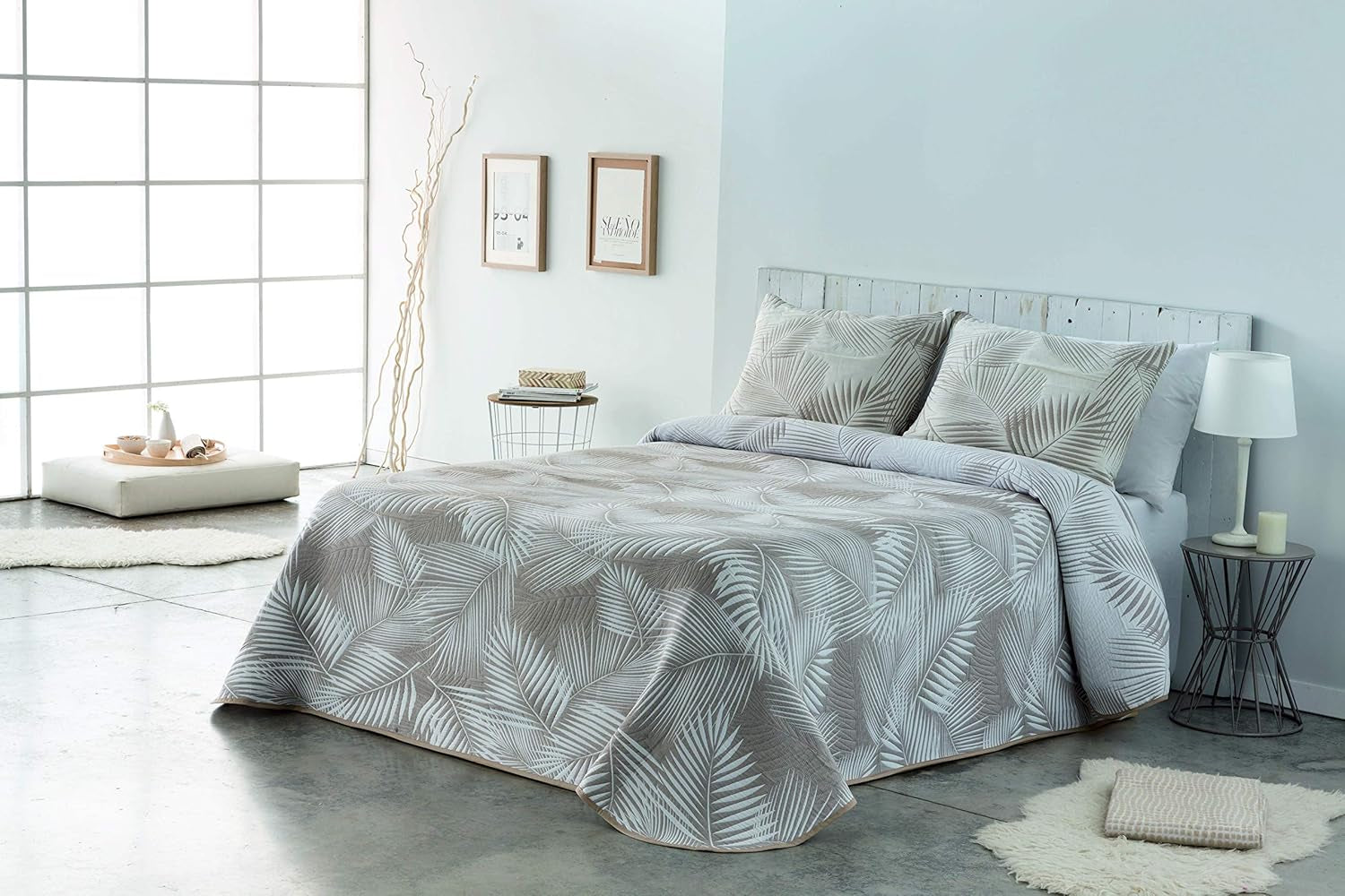 VIALMAN Sofia 30 Bouti Couette légère pour lit double | couette taille 250 X 270 cm, gris Couettes et couettes Naty Shop Taupe 230X270 Cm