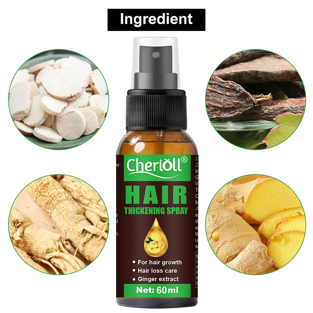 Croissance des cheveux, anti-chute, spray pour la croissance des cheveux, perte de cheveux et traitement des cheveux, pour cheveux clairsemés, favorise une croissance des cheveux plus épaisse, plus complète et plus rapide, 60 ml de soins capillaires Naty Shop