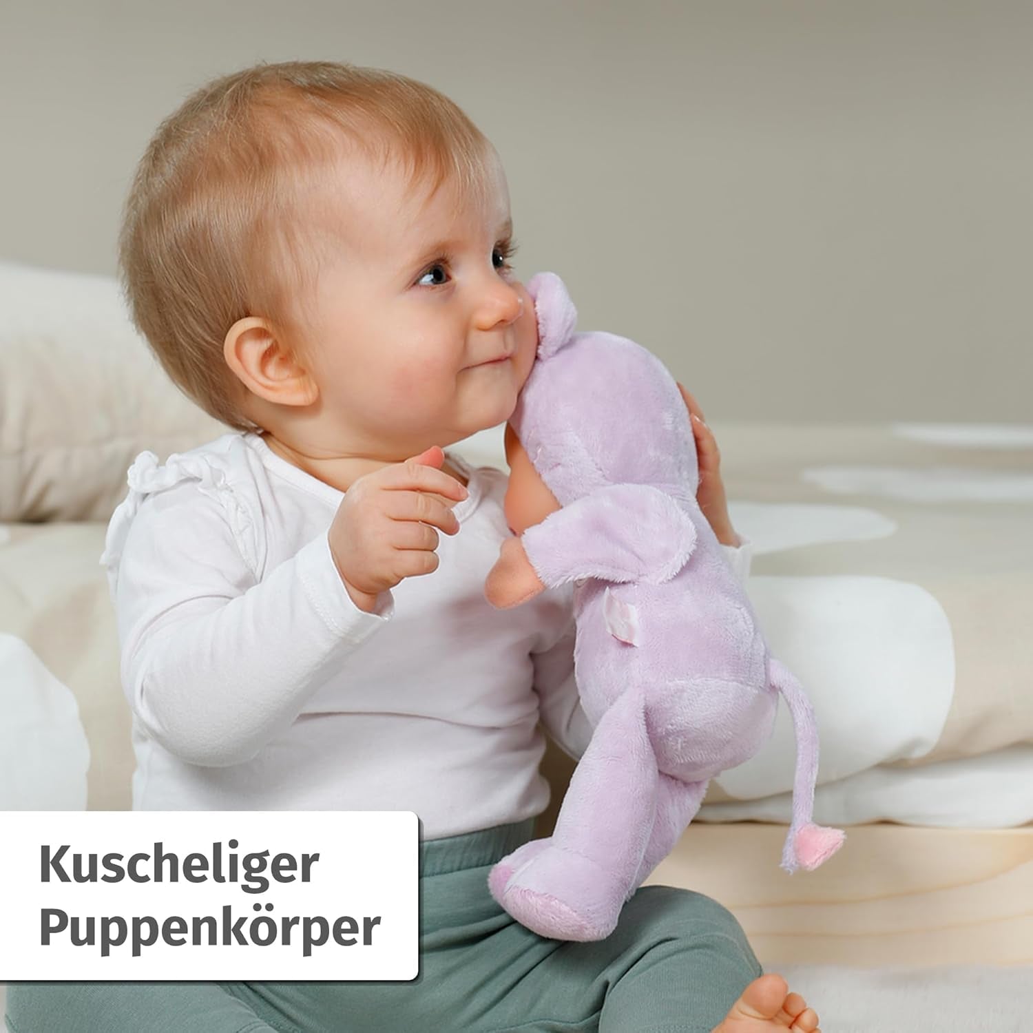 BABY Born for Babies Maus 26cm, weiche 26 cm Puppe mit Öhrchen und Fingertaschen, für Neugeborene, 836590 Zapf Creation