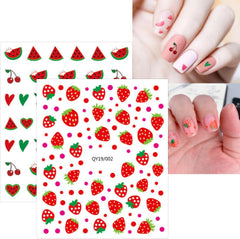 JMEOWIO Süße Nagelsticker Für Kinder 14 Blatt Nail Art Sticker Selbstklebend Nagelaufkleber Regenbogen Blumen Fruit Dekoration Nageldesign Zubehör