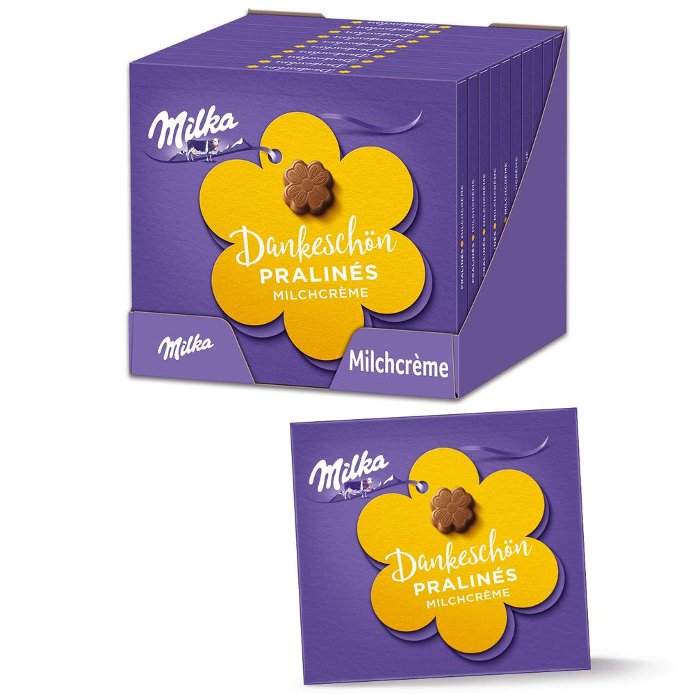 Praliné Milka Little Thank You – Chocolat au lait alpin fourré finement crème de lait – 12 x 44g