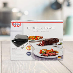 Dr. Oetker Maxi Friteuse avec couvercle en acier, plat à rôtir carré familial pour poulet et légumes Moules et plaques de cuisson Naty Shop