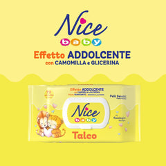NICE Baby Lingettes Humides 72pcs Avec Couvercle Parfum Talc Matériaux Naturels Nettoyage Doux Bébé 1pc