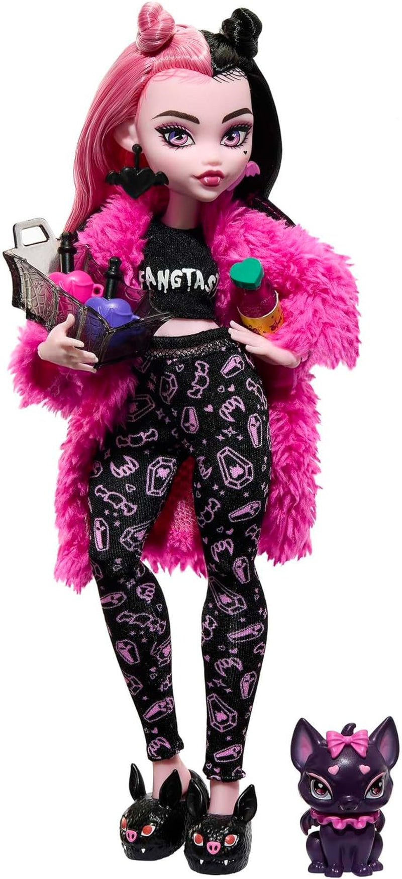 MONSTER HIGH Accessoires de fête pour poupée et pyjama Draculaura Bat Count Fabulous Doll Pet Creepover Party HPY66 Dolls Naty Shop Single