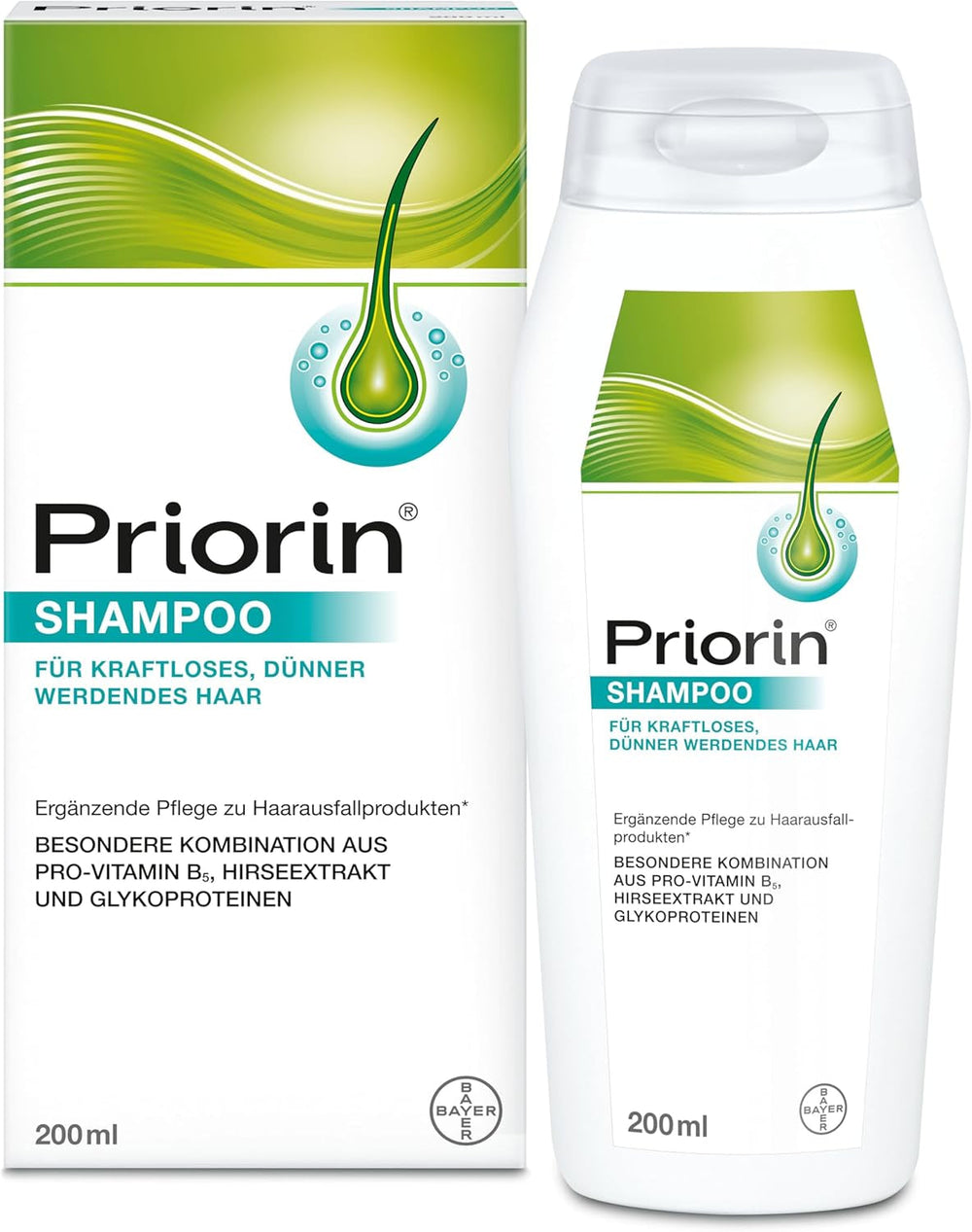 Priorin Shampoo - shampooing fortifiant pour cheveux - soin supplémentaire pour cheveux fragiles et fins - sans parabènes ni colorants - 1 x 200 ml Soins capillaires Naty Shop Titre par défaut