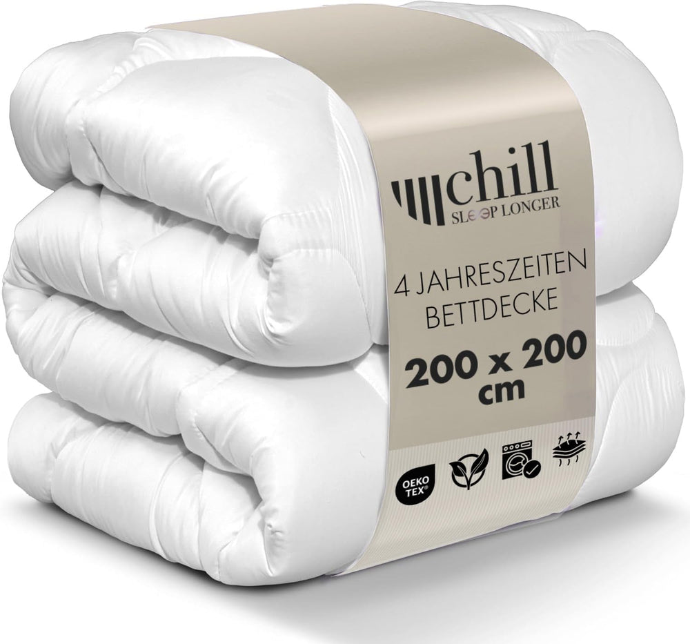 Couette 4 saisons 135X200-Couette toutes saisons 2 en 1 135X200 - Couette respirante, lavable et vegan - Couette duo avec bande de confort pour dormir - Garnissage 500G & 700G Couettes et couettes Naty Shop 200 X 200 Cm