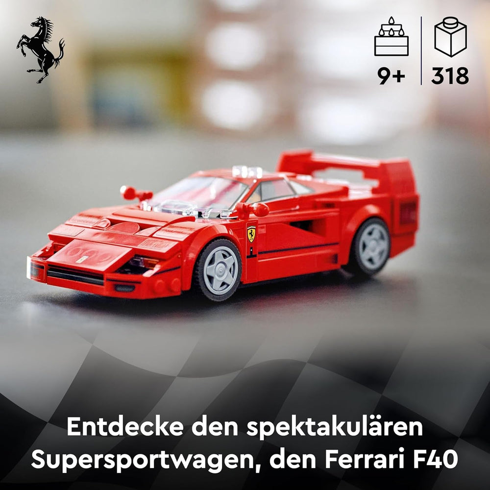 LEGO Speed Champions Ferrari F40 Supersportwagen, Spielset mit baubarem Spielzeugauto und Fahrer-Minifigur, Bauset zum Sammeln für Kinder, Geschenk für Jungen und Mädchen 76934