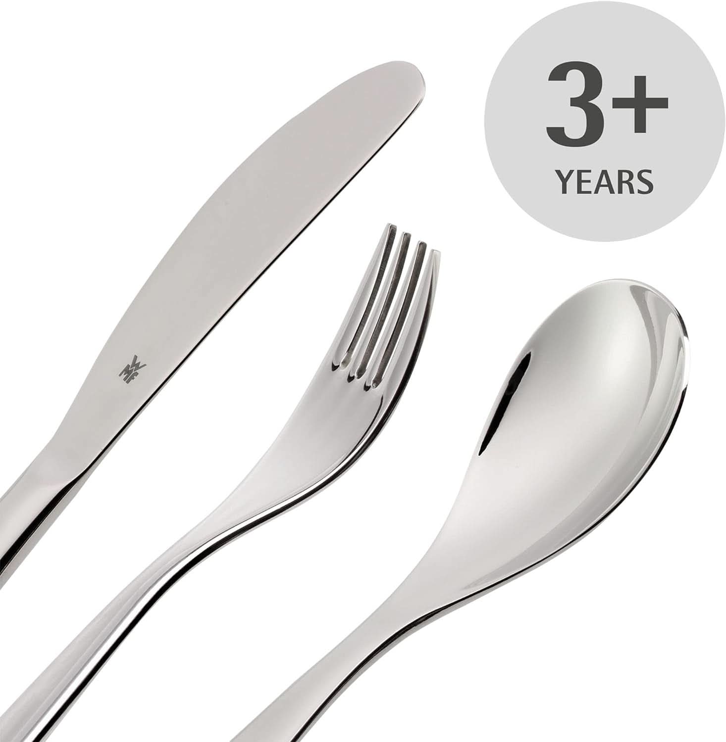 WMF Animals set de couverts en acier inoxydable pour enfants, 4 pièces, poli Cromargan Kitchen Naty Shop