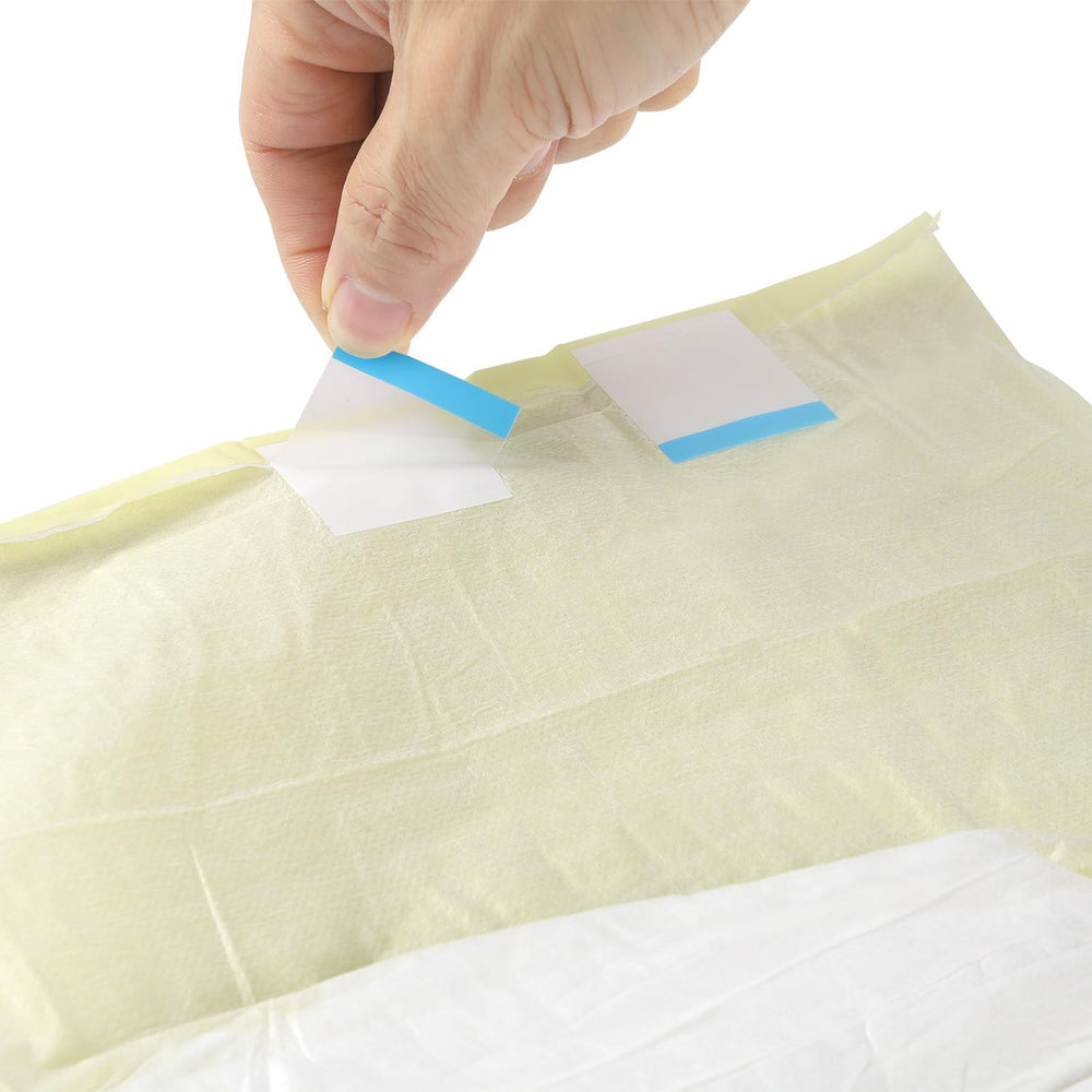 CutiePlusU Lot de 10 couches jetables pour incontinence avec boucles pour femme et homme, absorption maximale pendant la nuit – Jaune (taille moyenne 71-96 cm)