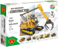 Constructor Pro Melman – Metallbauspiel – 866 Teile – XXL Raupenbagger zum Zusammenbauen – Expertenkoffer ab 8 Jahren