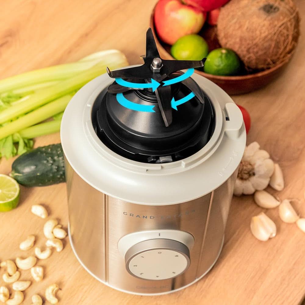 Cecotec Batteur sur socle Grand Katana 2700MAX Total Destroy W. Maximalleistung 2700W, Gegenläufige Technologie, 8-Klingen-Messer Mit Schwarzer Titanbeschichtung, Thermoresistenter Krug 1.8L Mother and Child Naty Shop