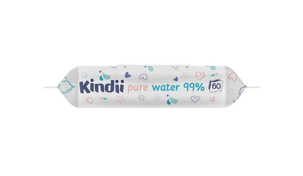 Kindii Lingettes humides pour bébés et enfants - Allantoïne - Sans parfum - Testé dermatologiquement - Pour peaux sensibles Lingettes humides pour bébé Naty Shop