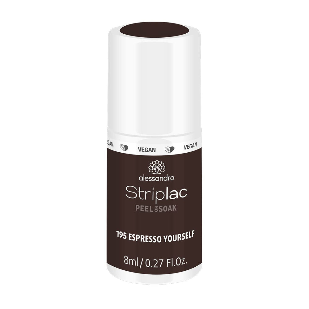 Oja UV alessandro Striplac Midnight Black – Delicată și de lungă durată – Îndepărtare ușoară datorită tehnologiei de îndepărtare peel-off – Vegană și cruelty-free – 8 ml