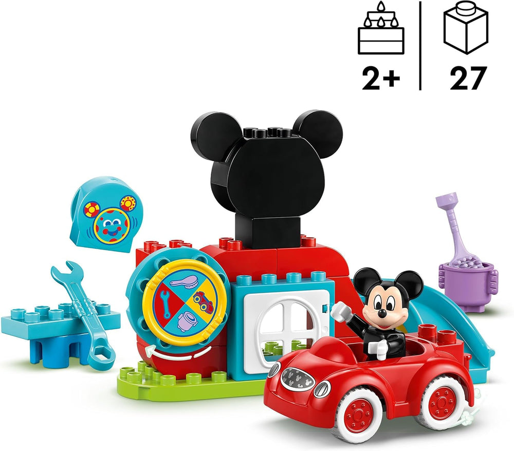 LEGO DUPLO - Disney Mickey's Clubhouse et sa voiture - jouet éducatif pour enfants d'âge préscolaire - jeu de construction avec 2 figurines, dont Mickey Mouse et Computer Toodles - idée cadeau pour garçons et filles à partir de 2 ans 10454 Jeux de construction Beuche den LEGO-Store