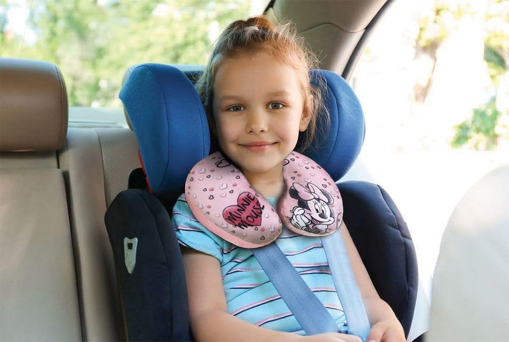 Tataway dans Viaggio SI Grows – Oreiller de voyage Disney Minnie Mouse | Matière douce et veloutée | Lavable à la main 30° | Remplissage de micro perles | Siège enfant adapté à partir de 3 ans, Rose, taille unique, Coussins de voyage en velours Naty Shop